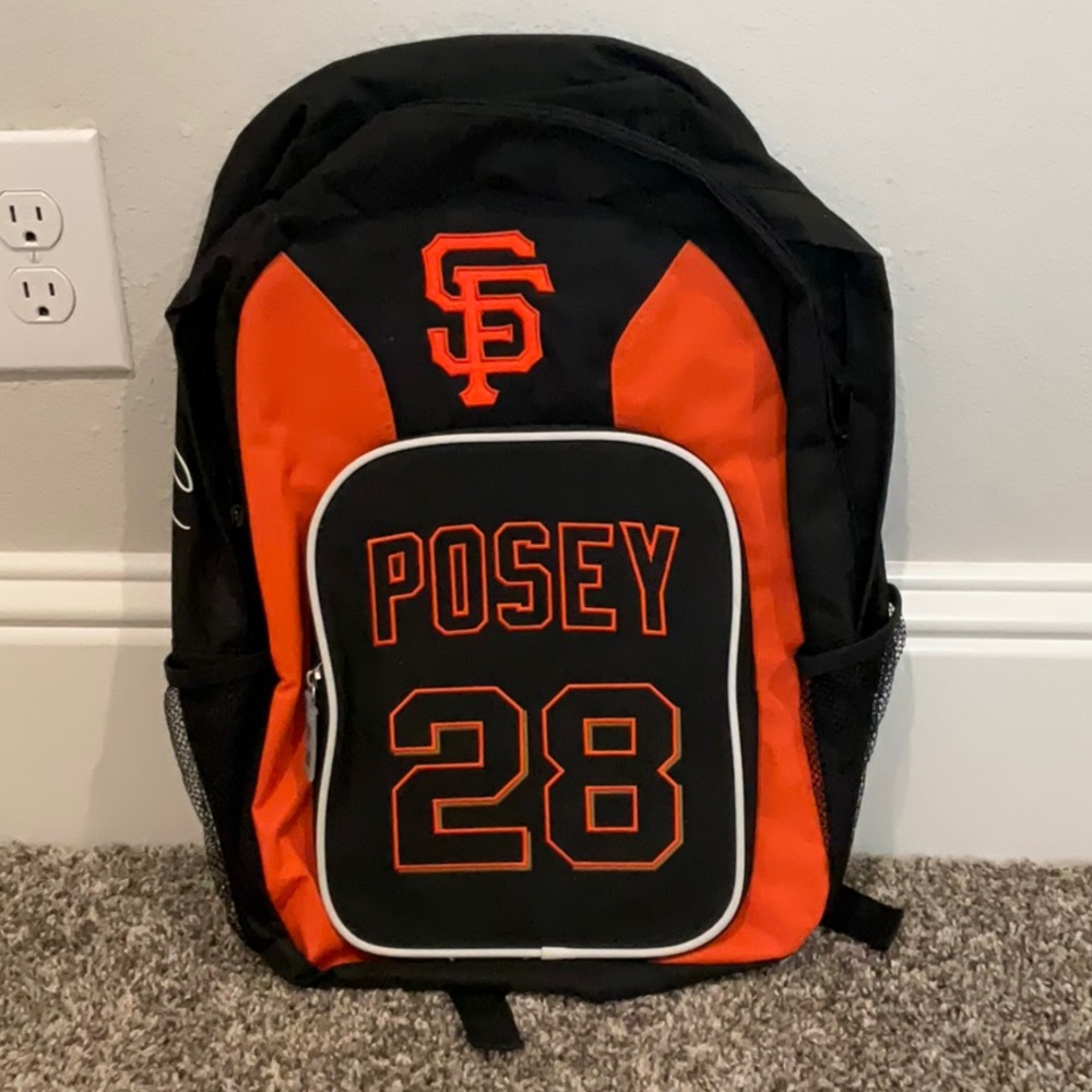 NEW Buster Posey #28 embroidered SF Giants backpack. MLB licensed